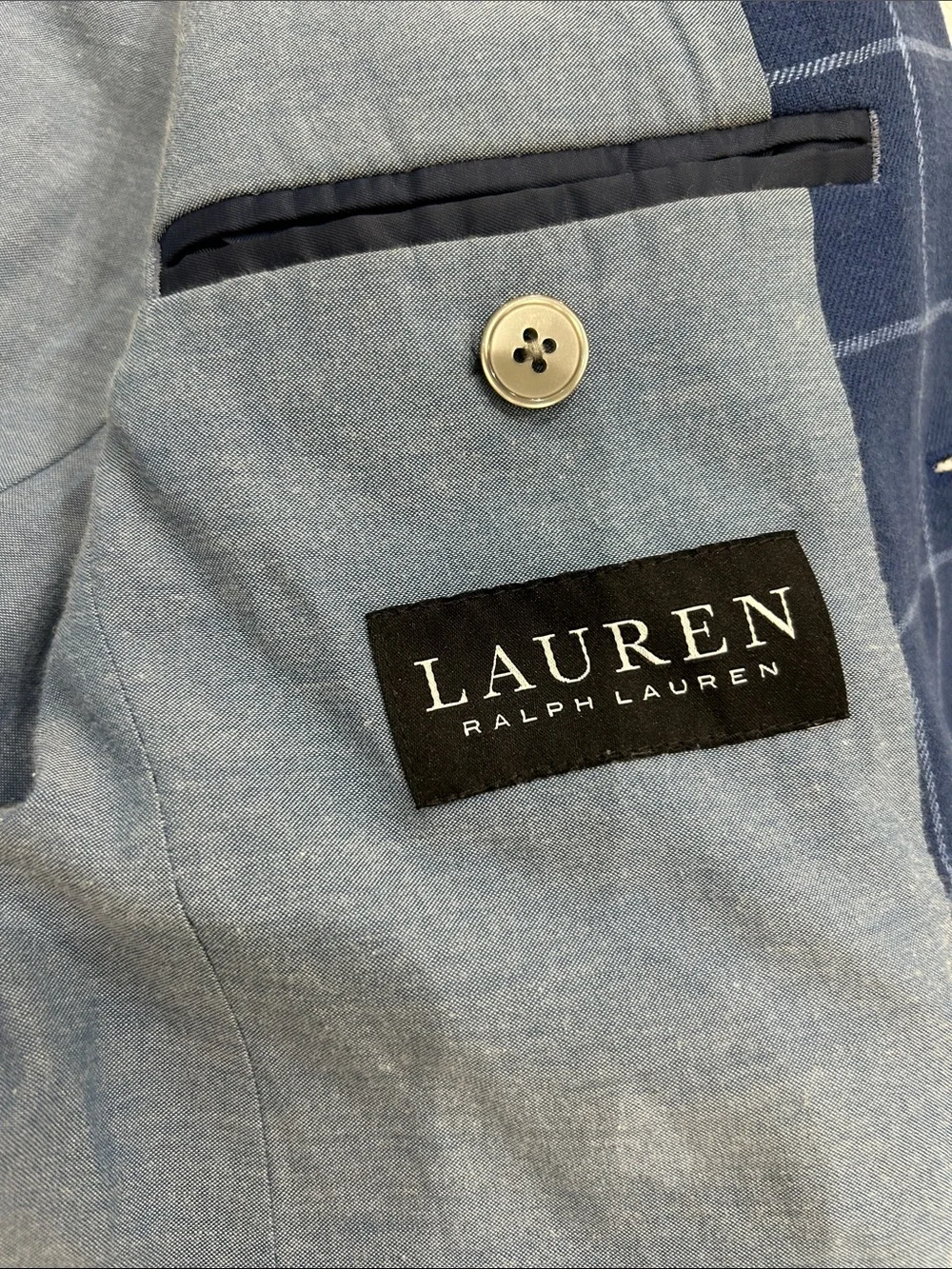 Ralph Lauren Navy Blue Windowpane Blazer - Kids